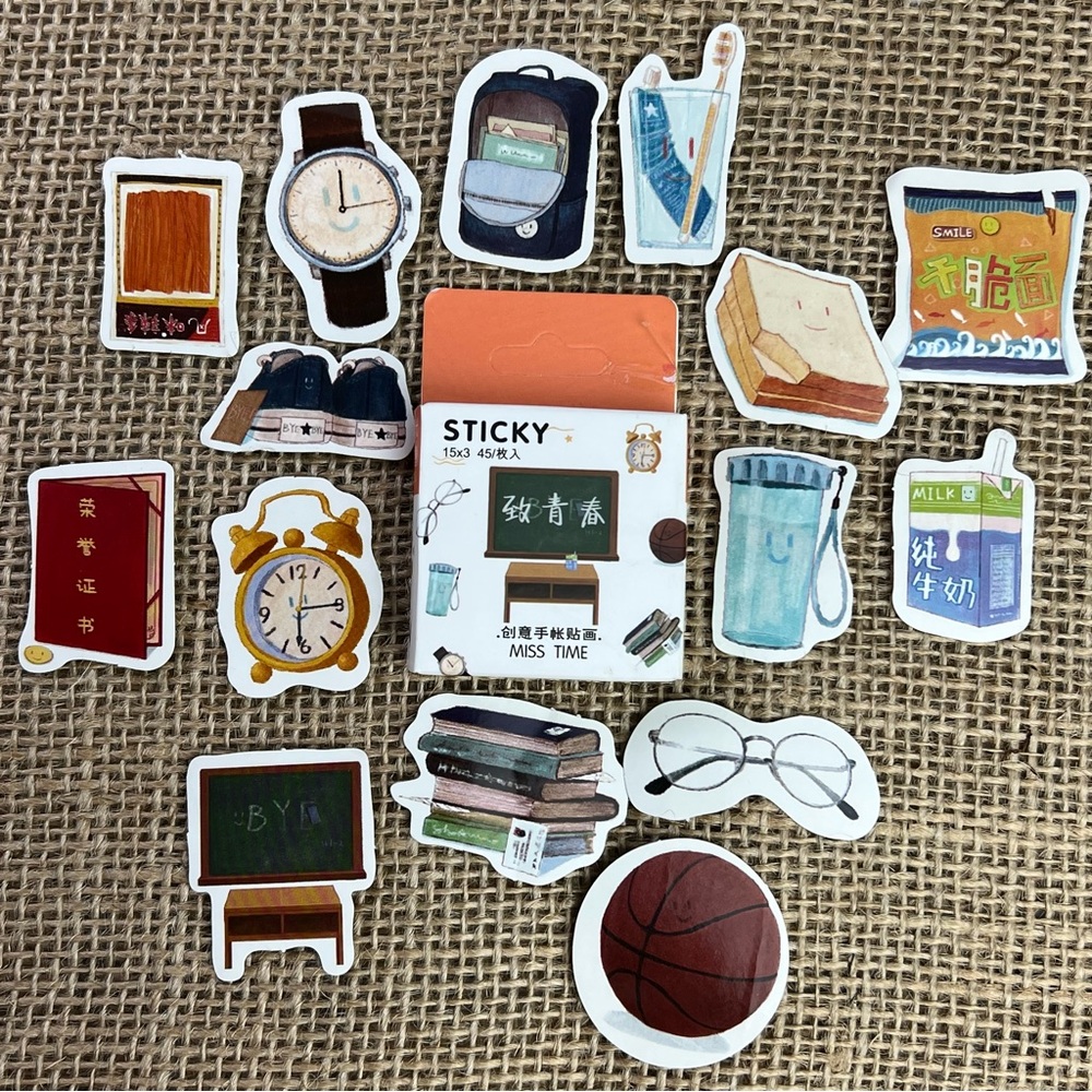 A Students Life, Backpack, Sports, Glasses, Lunch & Much More, 45 Deco Stickers